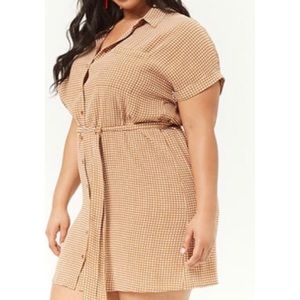 🆕 Plus Size Grid Shirt Dress
